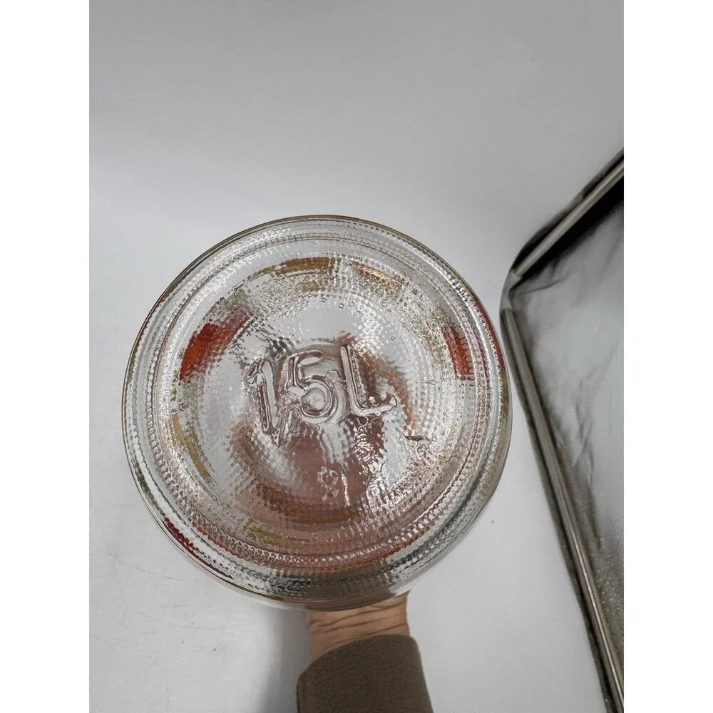 Vintage 1.5L Hinged Lid Glass Jar Made in France Mushrooms, Peppers. Tomatoes